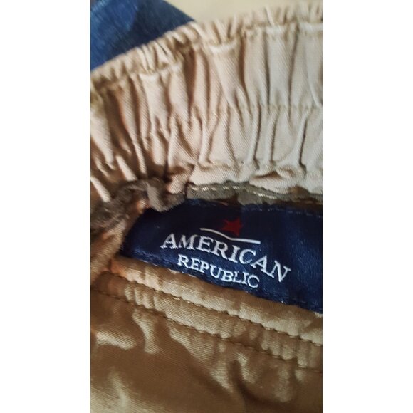 American Republic Mens Khaki Pants Elastic Waist Zippered Side Pocket 36 X 27 - Picture 6 of 7